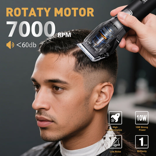 FADEKING® Pro Hair Clipper & Trimmer Set - 2600mAh Cordless Clippers, Zero-Gap Trimmer, 7000RPM Motor, Self-Sharpening Blades, Storage Case - Perfect for Fades & Beard Grooming