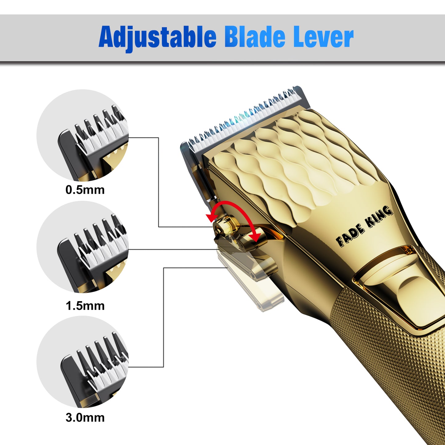FADEKING Professional Hair Clippers for Men - Commercial Cordless Barber Clippers for Hair Cutting, Rechargeable Hair Beard Trimmer with LED Display & Quality Travel Storage Case (Gold)