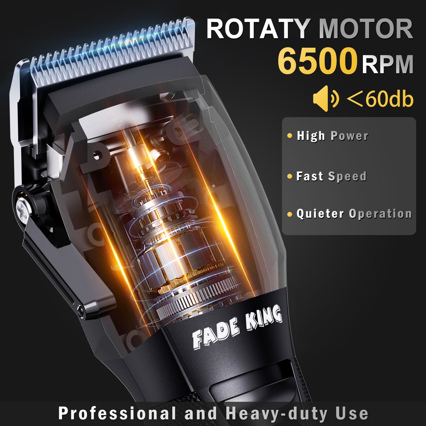 FADEKING® Professional Hair Clippers for Men - Cordless Beard Trimmer for Men, LCD Display Hair Clippers and Trimmer Set for Barber Haircut & Mens Grooming with Travel Case(Black)