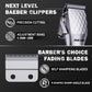 FADEKING Professional Hair Clippers for Men - Cordless Barber Clippers for Hair Cutting, Rechargeable Hair Beard Trimmer with LED Display & Quality Travel Storage Case (Silver Black)
