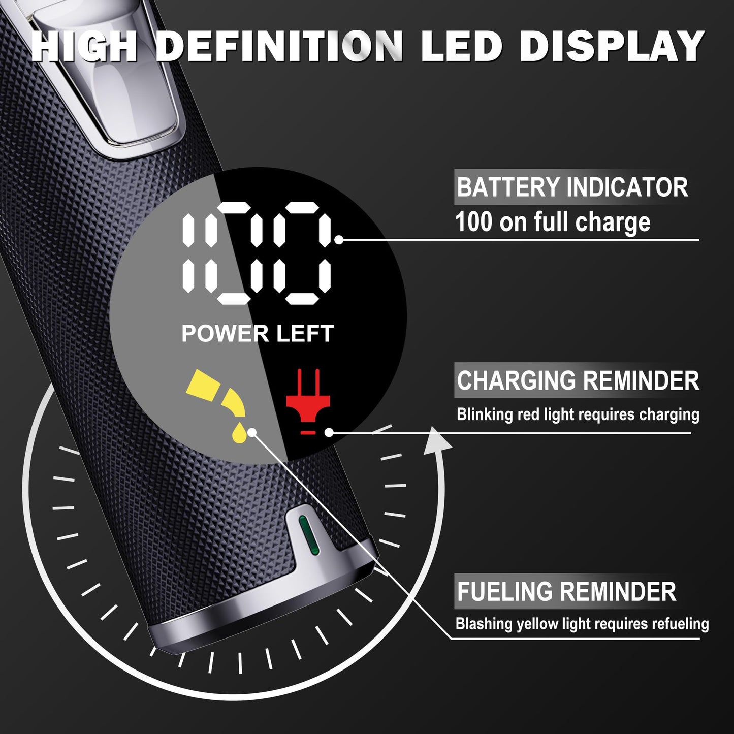 FADEKING Professional Hair Clippers for Men - Cordless Barber Clippers for Hair Cutting, Rechargeable Hair Beard Trimmer with LED Display & Quality Travel Storage Case (Silver Black)